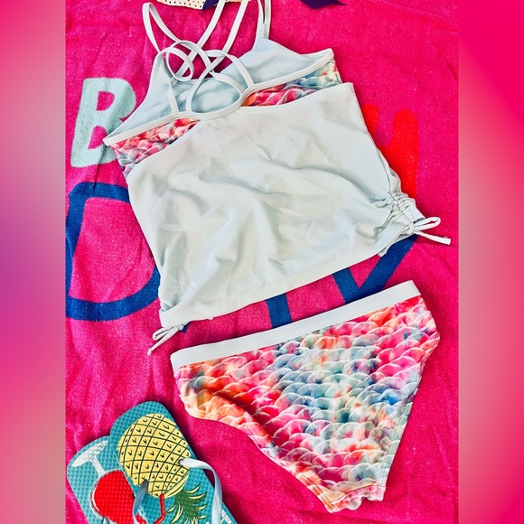 🚨3/$15 *Girls* Modest Style 2Piece Tankini w Relaxed Fit Top over a Bralette - Picture 5 of 6